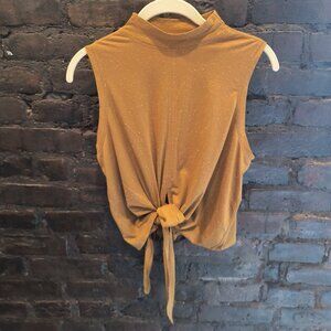 Lululemon Burnt Orange Neck Tie Front Cropped Tank